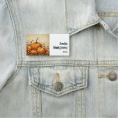 Oranje pompoenen Rustic Autumn Naamplaatje (In situ)