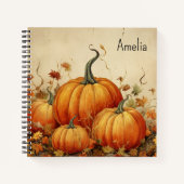 Oranje pompoenen Rustic Autumn Notitieboek (Voorkant)