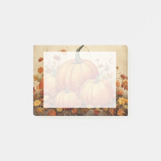 Oranje pompoenen Rustic Autumn Post-it® Notes (Voorkant)