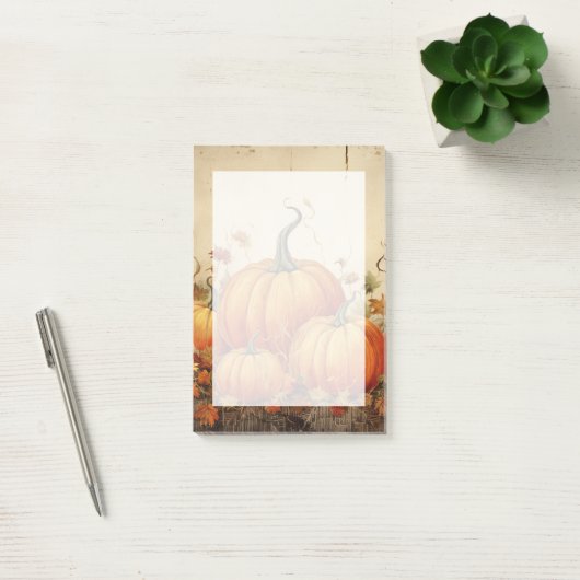 Oranje pompoenen Rustic Autumn Post-it® Notes (Kantoor)
