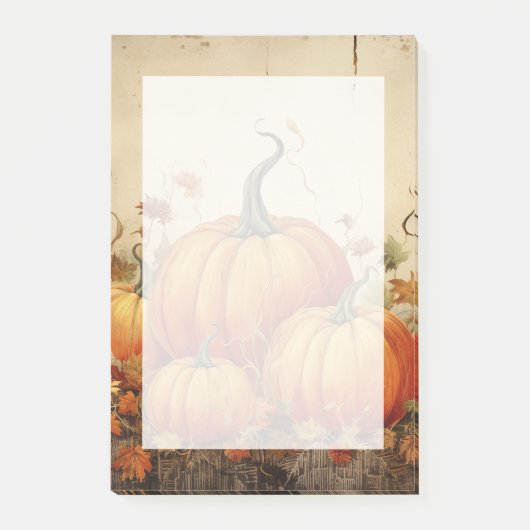 Oranje pompoenen Rustic Autumn Post-it® Notes (Voorkant)