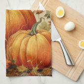 Oranje pompoenen Rustic Autumn Theedoek (Quarter Fold)