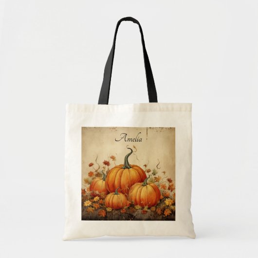 Oranje pompoenen Rustic Autumn Tote Bag (Voorkant)