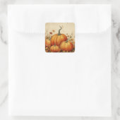 Oranje pompoenen Rustic Autumn Vierkante Sticker (Tas)