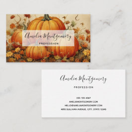 Oranje pompoenen Rustic Autumn Visitekaartje