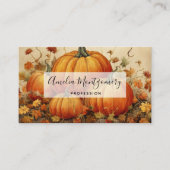Oranje pompoenen Rustic Autumn Visitekaartje (Voorkant)