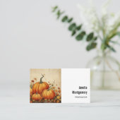 Oranje pompoenen Rustic Autumn Visitekaartje (Staand voorkant)