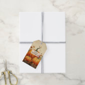 Oranje pompoenen rustieke herfst Thanksgiving Cadeaulabel (Met Touw)