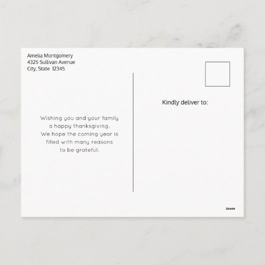 Oranje pompoenen rustieke herfst Thanksgiving Feestdagenkaart (Achterkant)