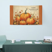 Oranje pompoenen rustieke herfst Thanksgiving Spandoek (Beurs)