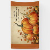 Oranje pompoenen rustieke herfst Thanksgiving Spandoek (Verticaal)