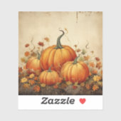Oranje pompoenen rustieke herfst Thanksgiving Sticker (Vel)