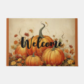 Oranje pompoenen rustieke herfst Thanksgiving Welk Deurmat (Voorkant)