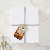 Oranje pompoenen rustieke herfstdank cadeaulabel (Met Touw)