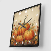 Oranje Pompoenen Rustige Herfst Vierkante Klok (Hoek)