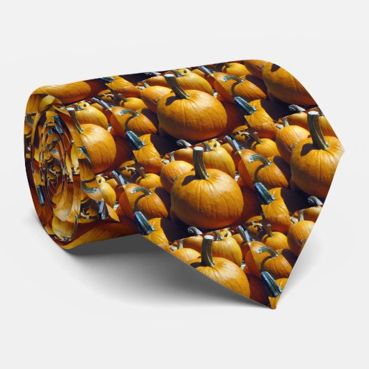 Oranje pompoenen stropdas (Opgerold)