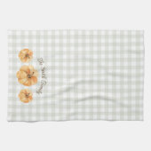 Oranje pompoenen Thanksgiving familienaam Theedoek (Horizontaal)