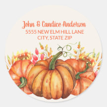 Oranje pompoenen van bladeren Thanksgiving Adres