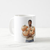 Oranje Pompoenen Zwarte Man Koffiemok (Voorkant links)