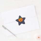 Oranje pompoengriezelige ogen halloween add name ster sticker (Envelop)