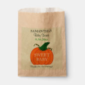 Oranje pompoengroen Baby shower Favors Bedankzakje (Voorkant)