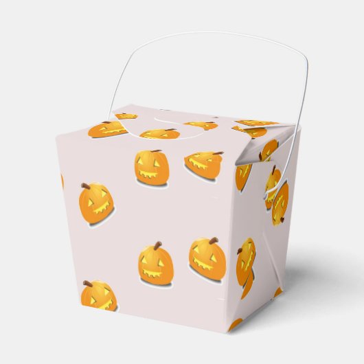 Oranje pompoenkoppatroon bedankdoosjes (Voorkant Zijde)