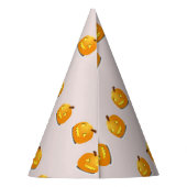 Oranje pompoenkoppatroon feesthoedjes (Achterkant)
