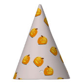 Oranje pompoenkoppatroon feesthoedjes (Rechts)