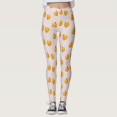 Oranje pompoenkoppatroon leggings (Voorkant)