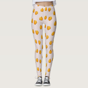 Oranje pompoenkoppatroon leggings