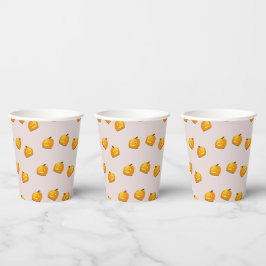 Oranje pompoenkoppatroon papieren bekers