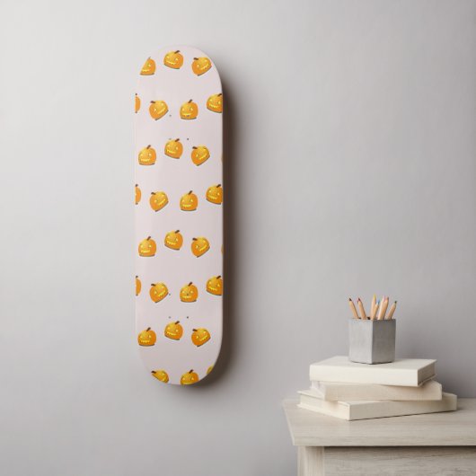 Oranje pompoenkoppatroon persoonlijk skateboard (Muurkunst)