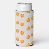 Oranje pompoenkoppatroon seltzer blikjeskoeler (Seltzer Achterkant)