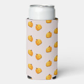 Oranje pompoenkoppatroon seltzer blikjeskoeler (Seltzer Voorkant)