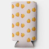 Oranje pompoenkoppatroon seltzer blikjeskoeler (Voorkant)