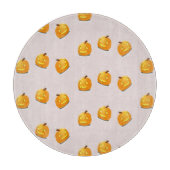 Oranje pompoenkoppatroon snijplank (Voorkant)