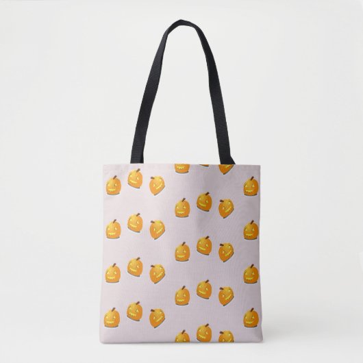 Oranje pompoenkoppatroon tote bag (Voorkant)