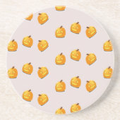 Oranje pompoenkoppatroon zandsteen onderzetter (Voorkant)