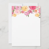 Oranje pompoenroze Floral | Baby shower Kaart (Achterkant)