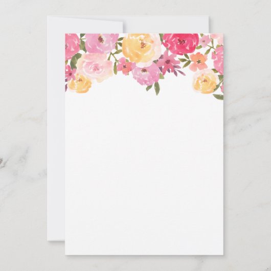 Oranje pompoenroze Floral | Baby shower Kaart (Achterkant)