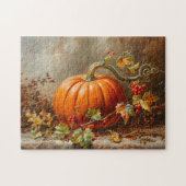  Oranje pompoenschilderij Legpuzzel (Horizontaal)