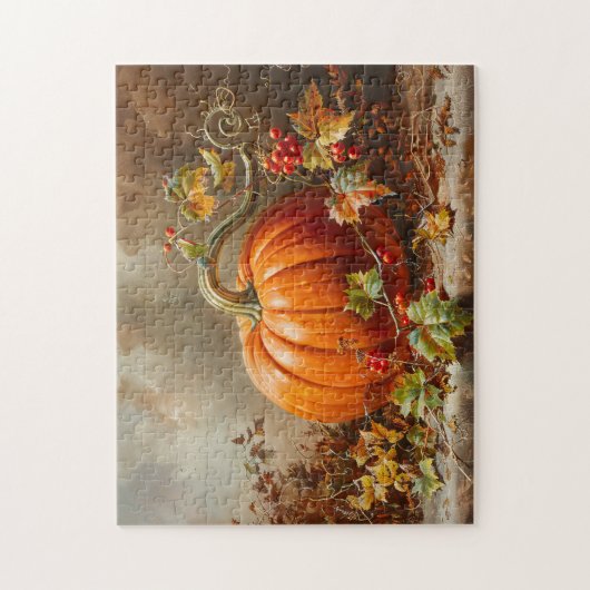  Oranje pompoenschilderij Legpuzzel (Verticaal)