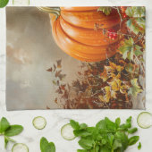 Oranje pompoenschilderij Theedoek (Gevouwen)