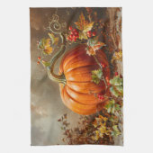 Oranje pompoenschilderij Theedoek (Verticaal)