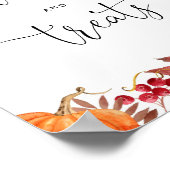 Oranje pompoensnoepjes en behandelde baby shower poster (Hoek)