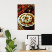 Oranje pompoentaart voor zure crème poster (Thuiskantoor)