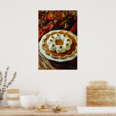 Oranje pompoentaart voor zure crème poster (Keuken)