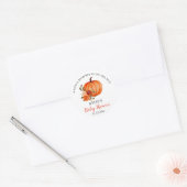 Oranje pompoenThanksgiving | BABY SHOWER Ronde Sticker (Envelop)