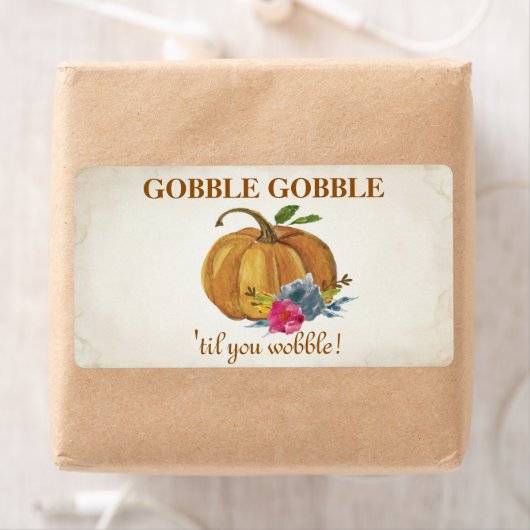 Oranje pompoenThanksgiving Gift Etiket (Insitu)