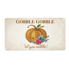 Oranje pompoenThanksgiving Gift Etiket